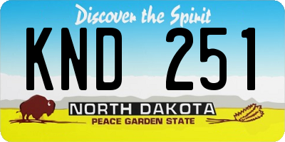 ND license plate KND251