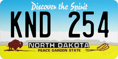 ND license plate KND254