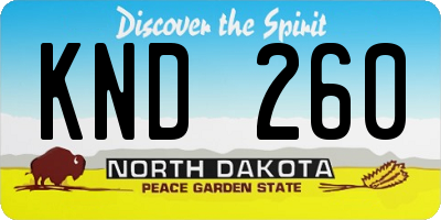 ND license plate KND260