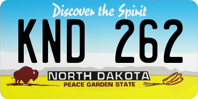 ND license plate KND262