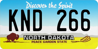 ND license plate KND266