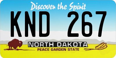 ND license plate KND267