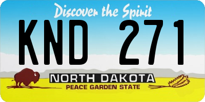 ND license plate KND271