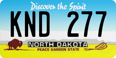 ND license plate KND277