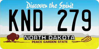 ND license plate KND279