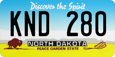 ND license plate KND280