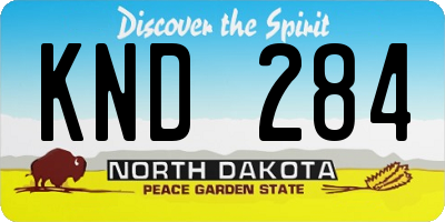 ND license plate KND284