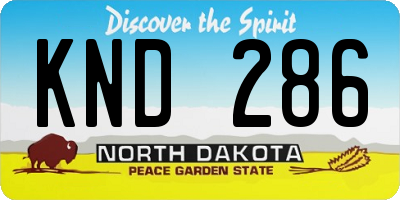 ND license plate KND286