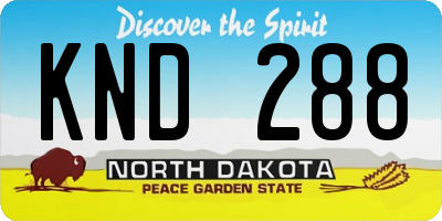 ND license plate KND288