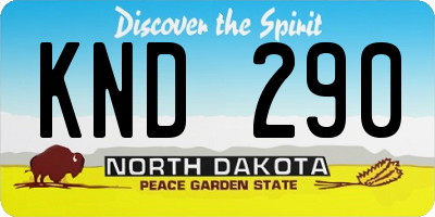 ND license plate KND290