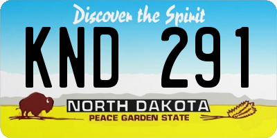 ND license plate KND291