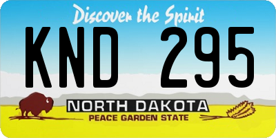 ND license plate KND295