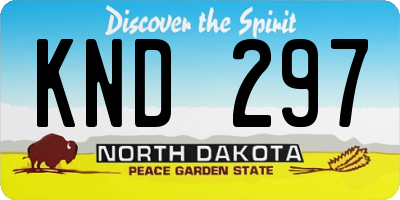 ND license plate KND297