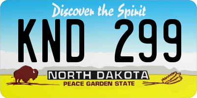 ND license plate KND299