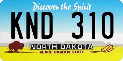 ND license plate KND310