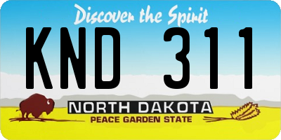 ND license plate KND311