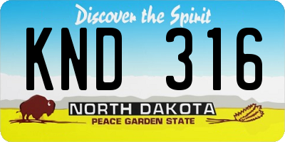 ND license plate KND316