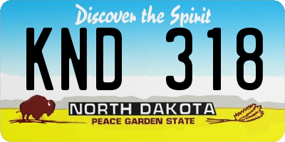 ND license plate KND318