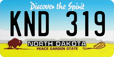 ND license plate KND319