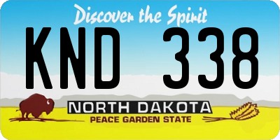 ND license plate KND338