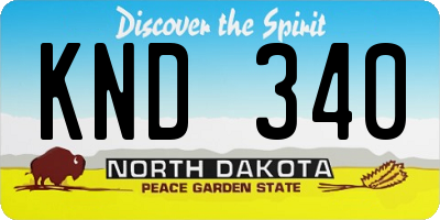 ND license plate KND340