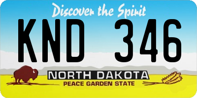 ND license plate KND346