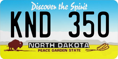 ND license plate KND350