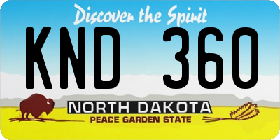 ND license plate KND360