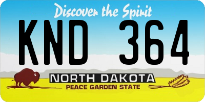 ND license plate KND364