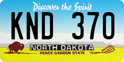 ND license plate KND370