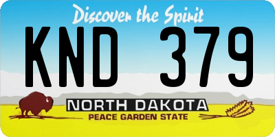 ND license plate KND379