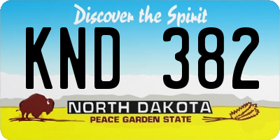 ND license plate KND382