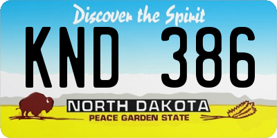 ND license plate KND386