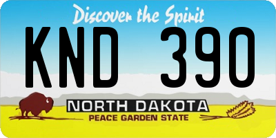 ND license plate KND390