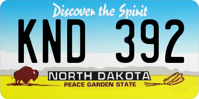 ND license plate KND392