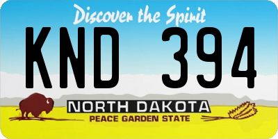 ND license plate KND394