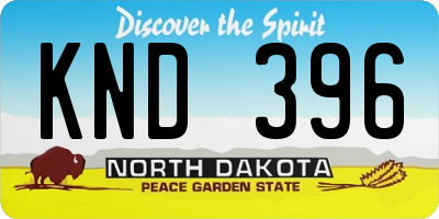 ND license plate KND396