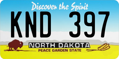 ND license plate KND397