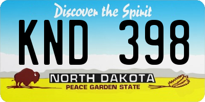 ND license plate KND398