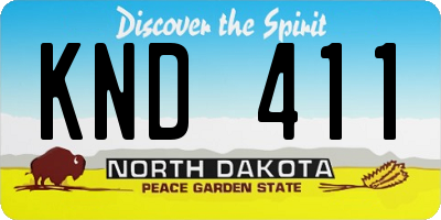 ND license plate KND411