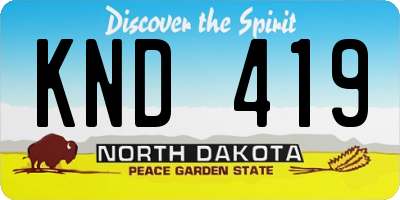 ND license plate KND419