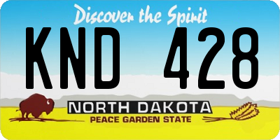 ND license plate KND428