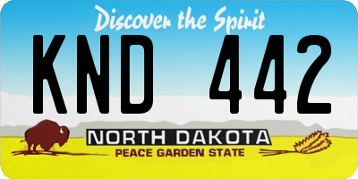 ND license plate KND442