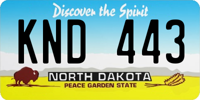 ND license plate KND443