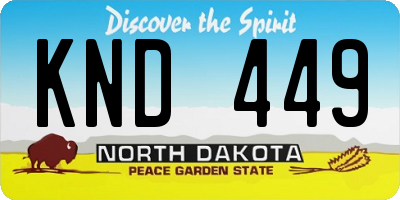 ND license plate KND449