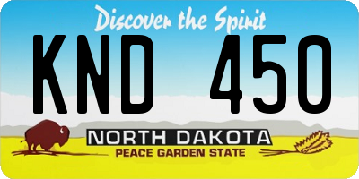ND license plate KND450