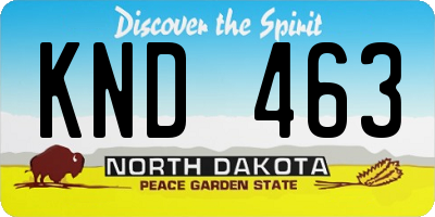 ND license plate KND463