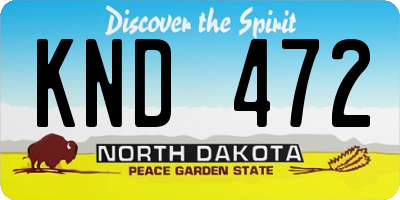 ND license plate KND472
