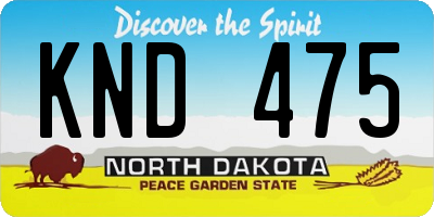 ND license plate KND475