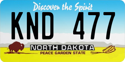 ND license plate KND477